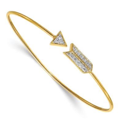 Belk & Co 1/3 ct. t.w. Diamond Arrow Flexible Bangle in 14K Yellow Gold