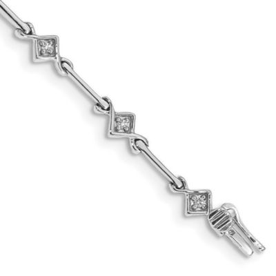 Belk & Co 1/8 ct. t.w. Diamond 7.5-inch Link Bracelet in 14K White Gold
