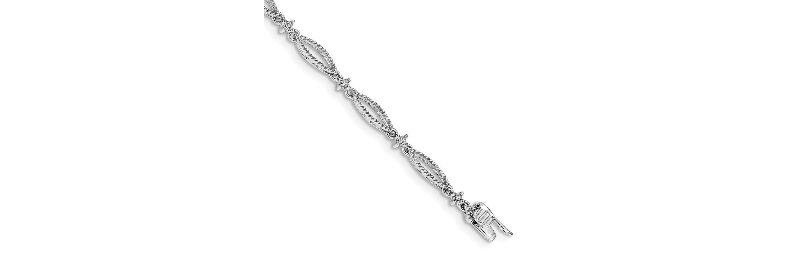 0.052 ct. t.w. Diamond Bracelet in 14K White Gold