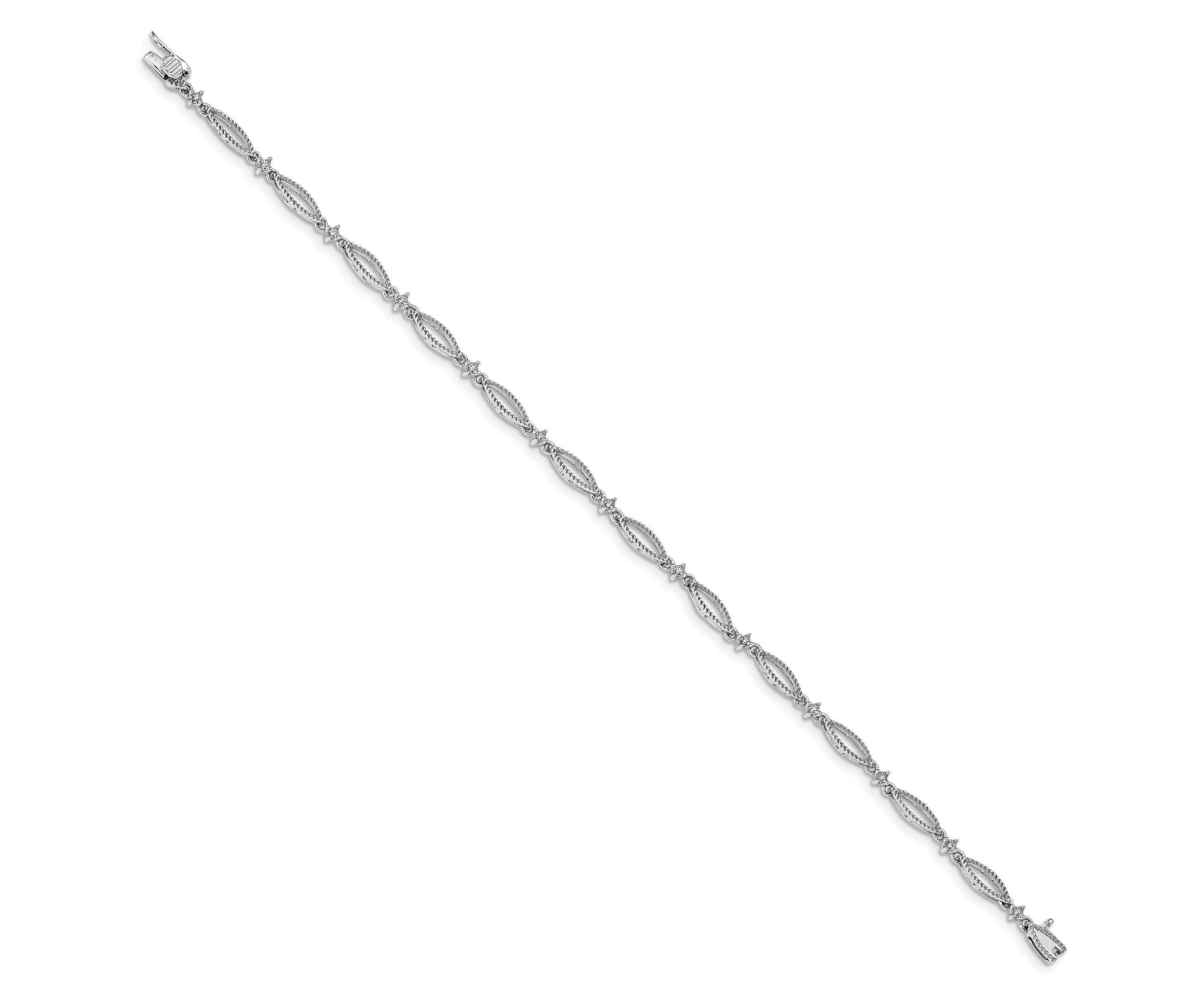 0.052 ct. t.w. Diamond Bracelet in 14K White Gold