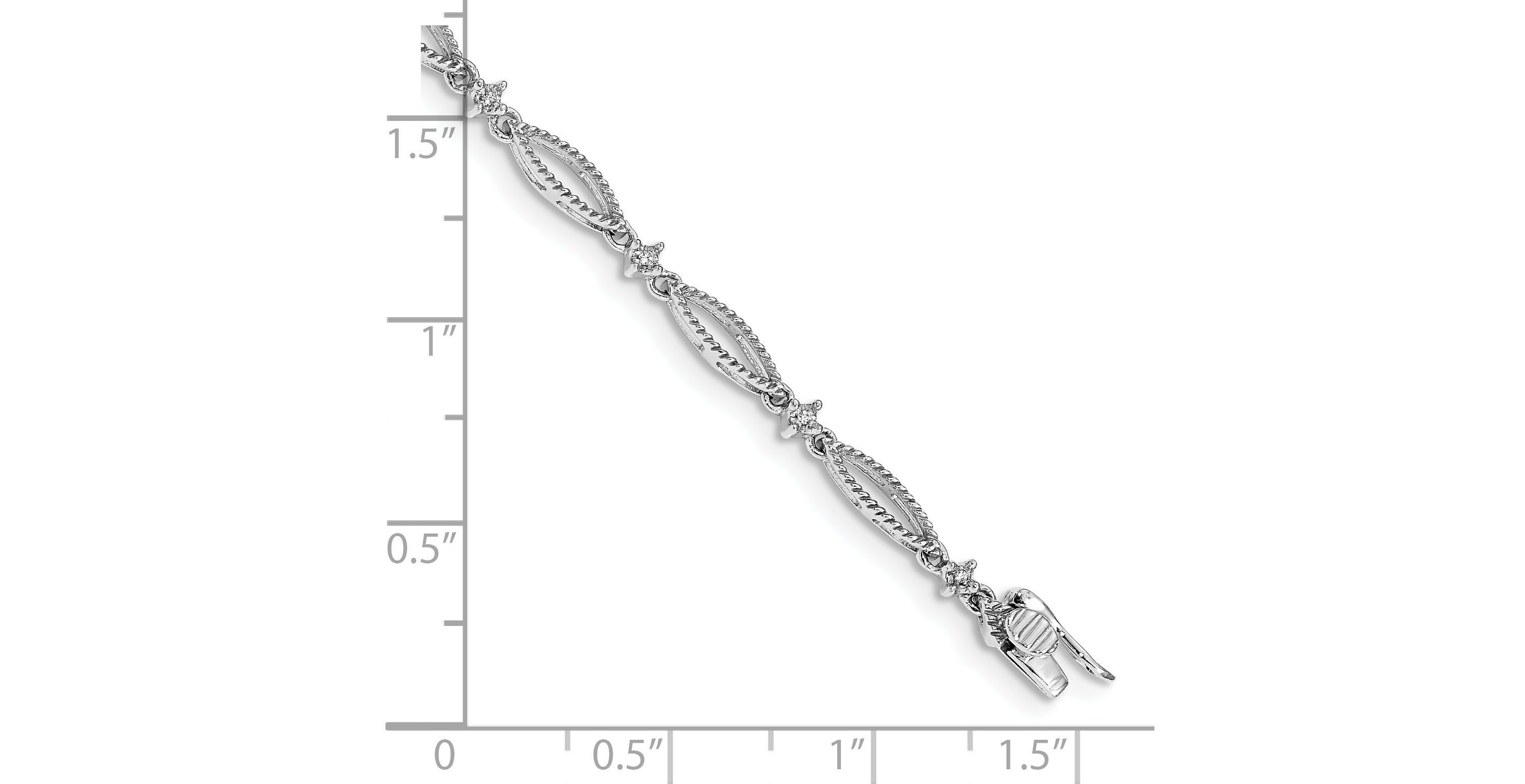 0.052 ct. t.w. Diamond Bracelet in 14K White Gold