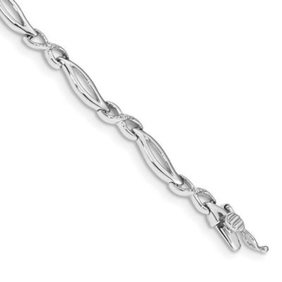 Belk & Co 0.044 ct. t.w. Diamond 7-inch Infinity Link Bracelet in 14K White Gold