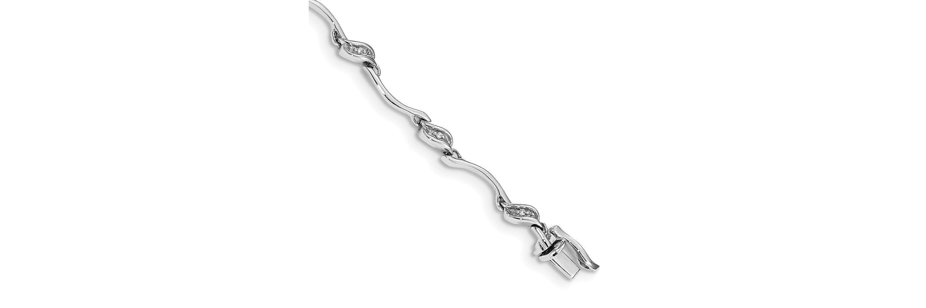 0.048 ct. t.w. Diamond Link Bracelet in 14K White Gold