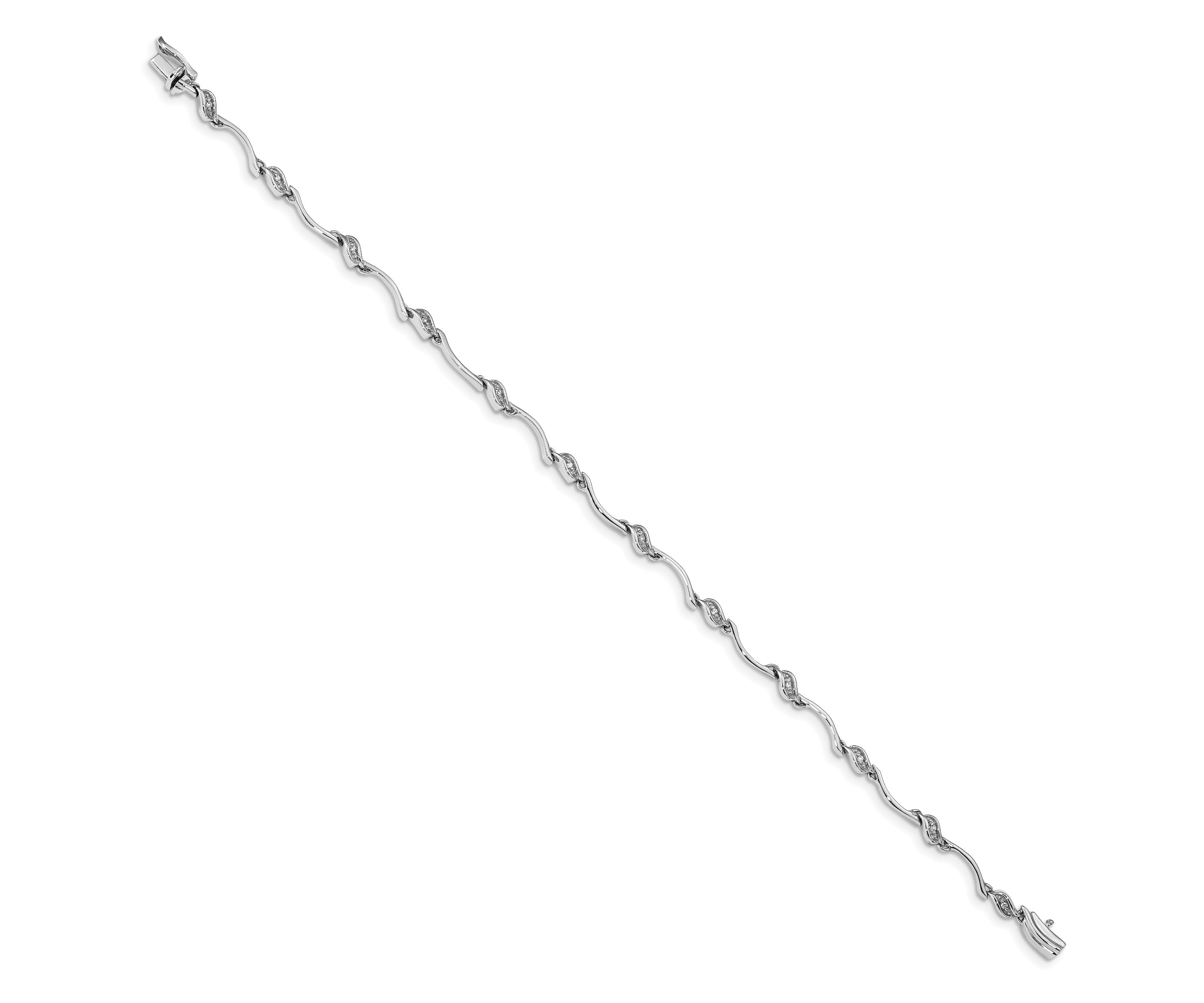 0.048 ct. t.w. Diamond Link Bracelet in 14K White Gold