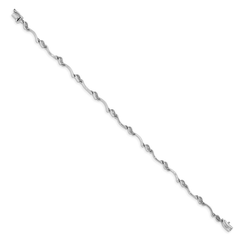 0.048 ct. t.w. Diamond Link Bracelet in 14K White Gold
