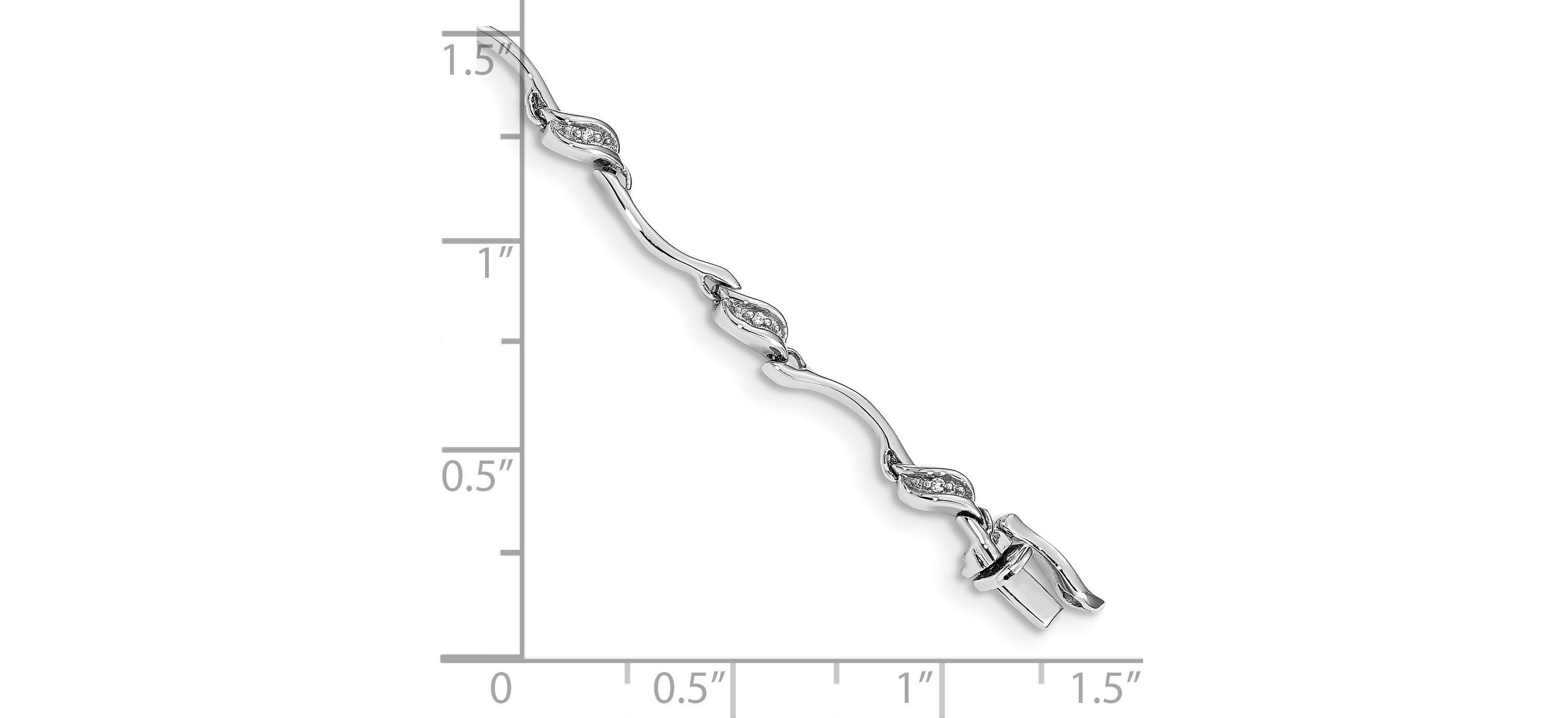 0.048 ct. t.w. Diamond Link Bracelet in 14K White Gold