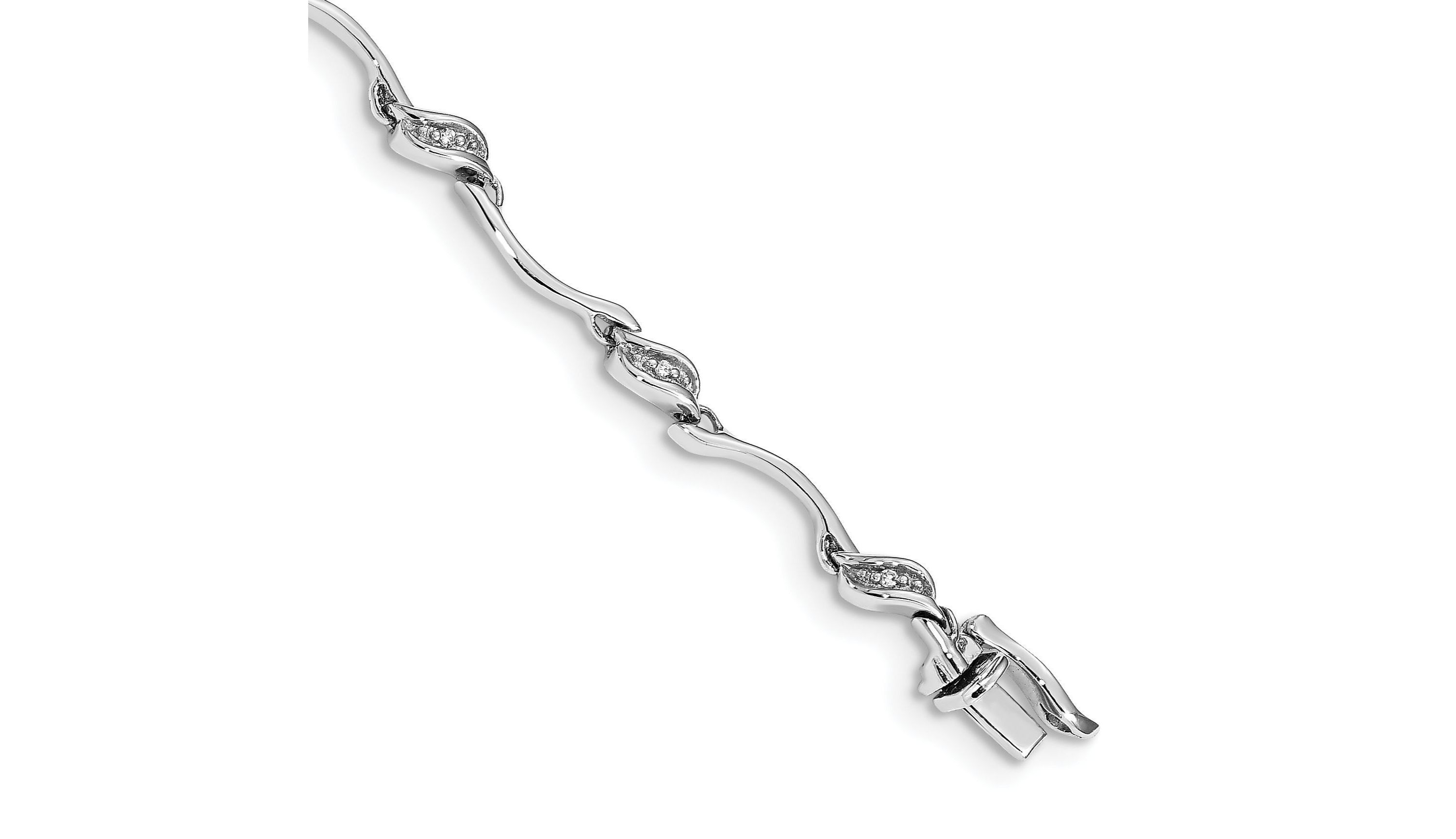 0.048 ct. t.w. Diamond Link Bracelet in 14K White Gold