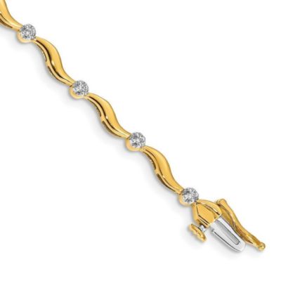 Belk & Co 1/6 ct. t.w. Diamond Bracelet in 14K Yellow Gold
