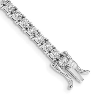 Belk & Co 0.99 ct. t.w. Diamond Illusion Setting Bracelet in 14K White Gold