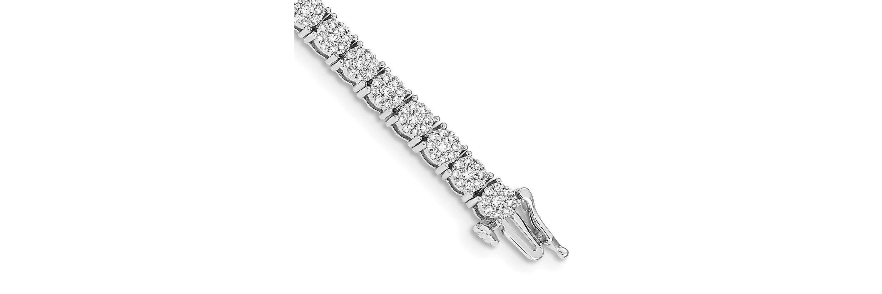 3.02 ct. t.w. Diamond Cluster Setting Bracelet in 14K White Gold