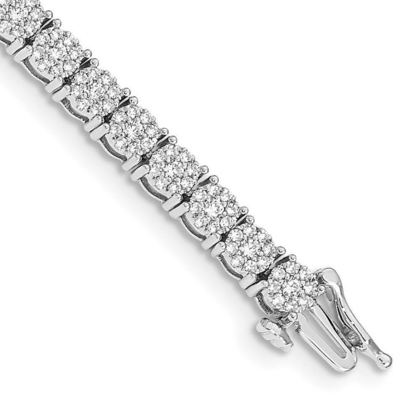 3.02 ct. t.w. Diamond Cluster Setting Bracelet in 14K White Gold
