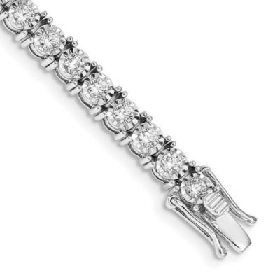 Belk & Co 4.017 ct. t.w. Diamond Illusion Setting Bracelet in 14K White Gold