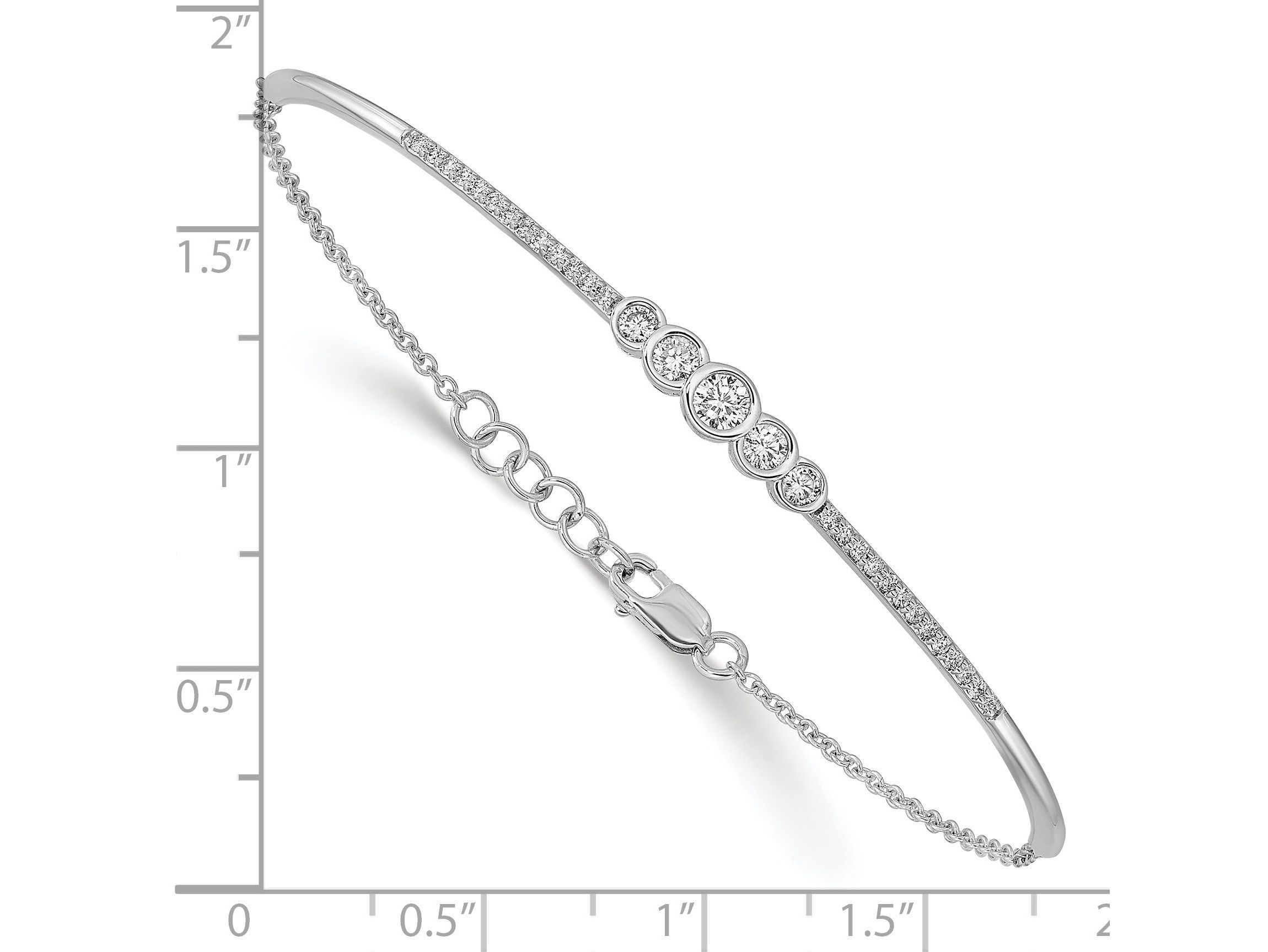 1/2 ct. t.w. Diamond Bar 7-inch with 0.5-inch Extension Bracelet in 14K White Gold