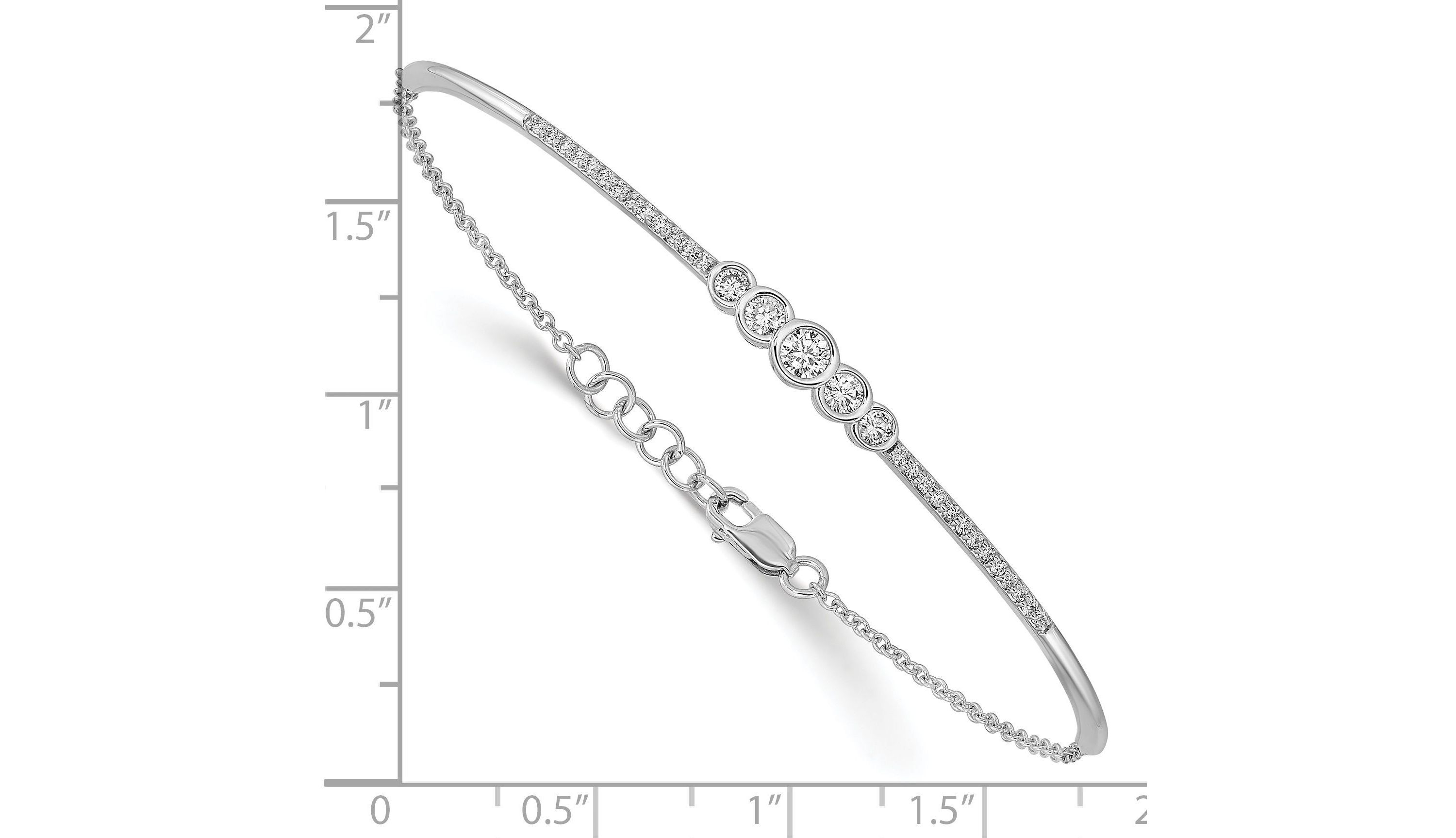 1/2 ct. t.w. Diamond Bar 7-inch with 0.5-inch Extension Bracelet in 14K White Gold