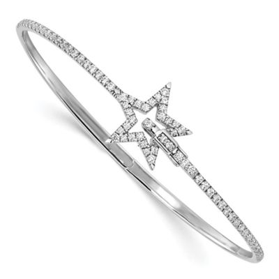 Belk & Co Lab Created 7/8 ct. t.w. Lab Grown Diamond VS/SI+ G+ Star Hinged Bangle Bracelet in 14K White Gold