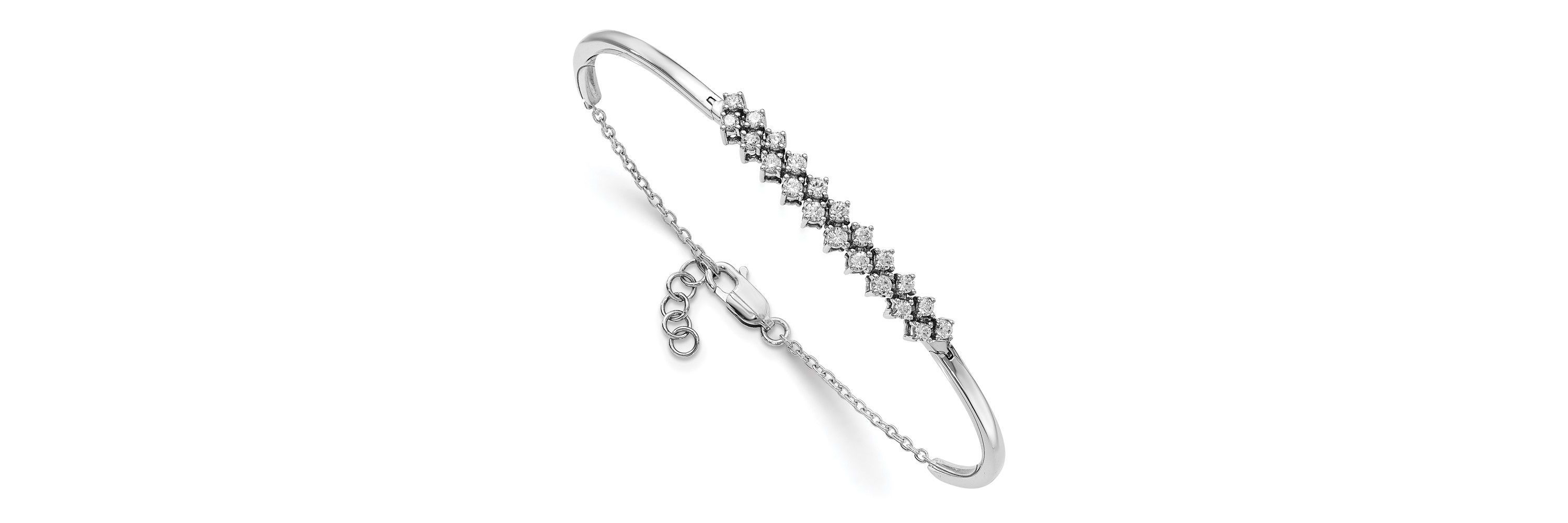 3/4 ct. t.w. Diamond Bangle Bracelet in 14K White Gold