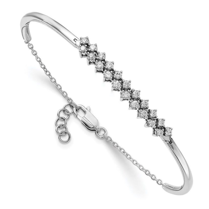 3/4 ct. t.w. Diamond Bangle Bracelet in 14K White Gold