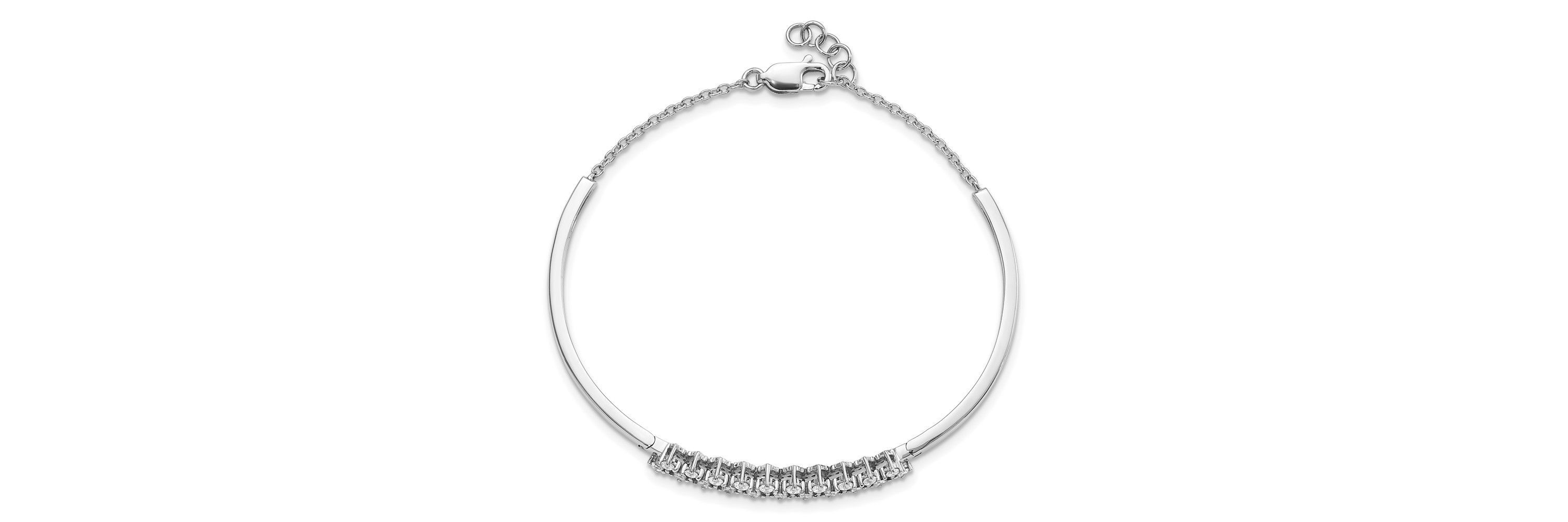 3/4 ct. t.w. Diamond Bangle Bracelet in 14K White Gold