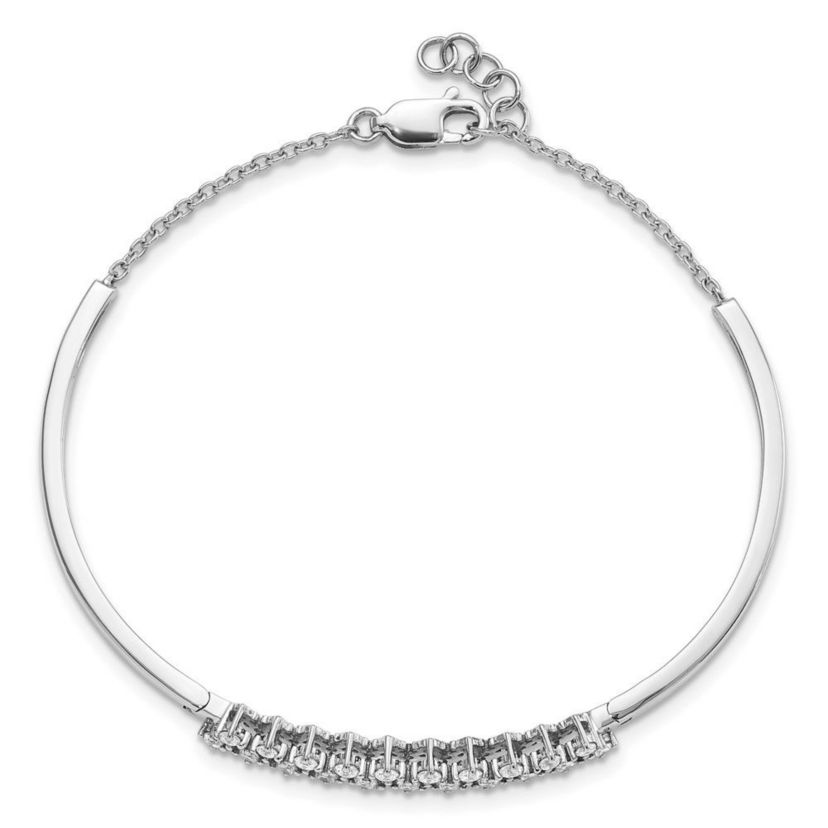3/4 ct. t.w. Diamond Bangle Bracelet in 14K White Gold