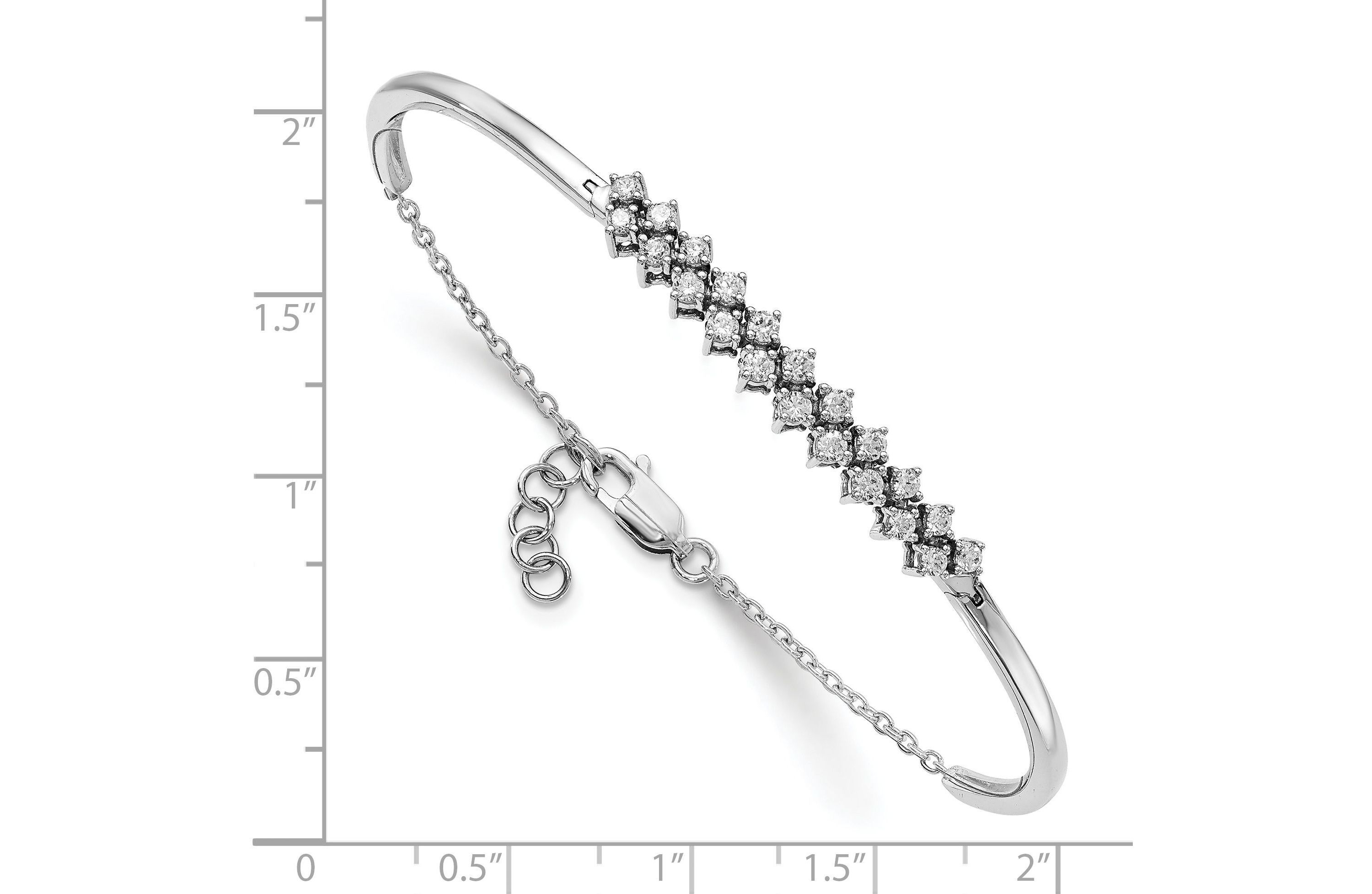 3/4 ct. t.w. Diamond Bangle Bracelet in 14K White Gold
