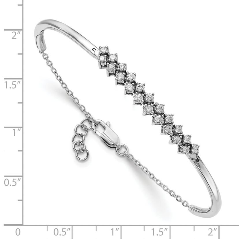 3/4 ct. t.w. Diamond Bangle Bracelet in 14K White Gold