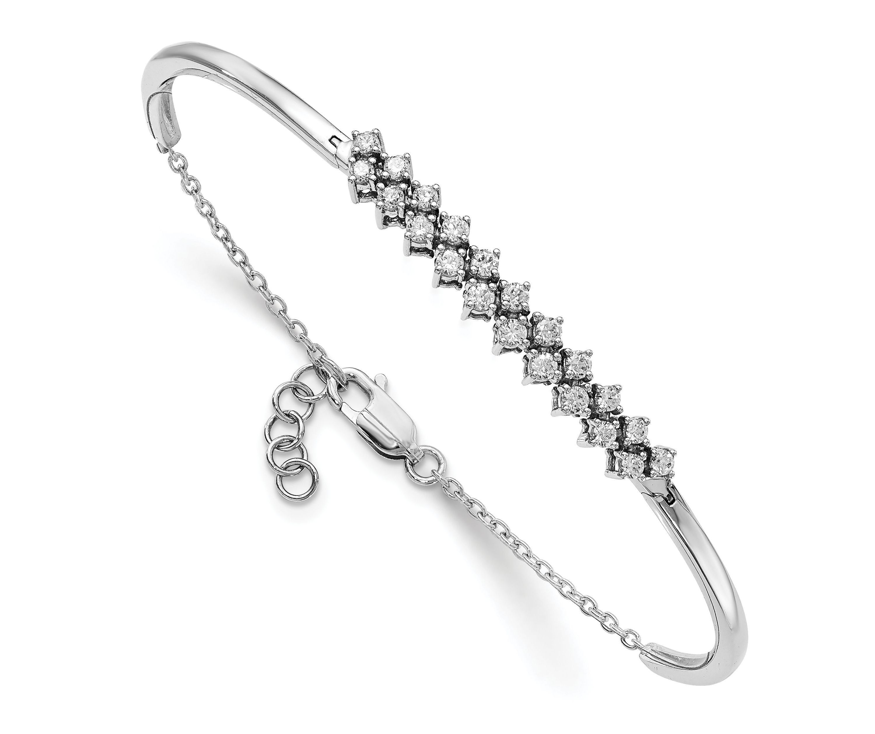 3/4 ct. t.w. Diamond Bangle Bracelet in 14K White Gold