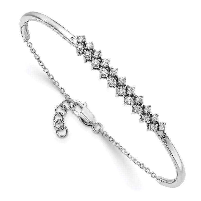 3/4 ct. t.w. Diamond Bangle Bracelet in 14K White Gold