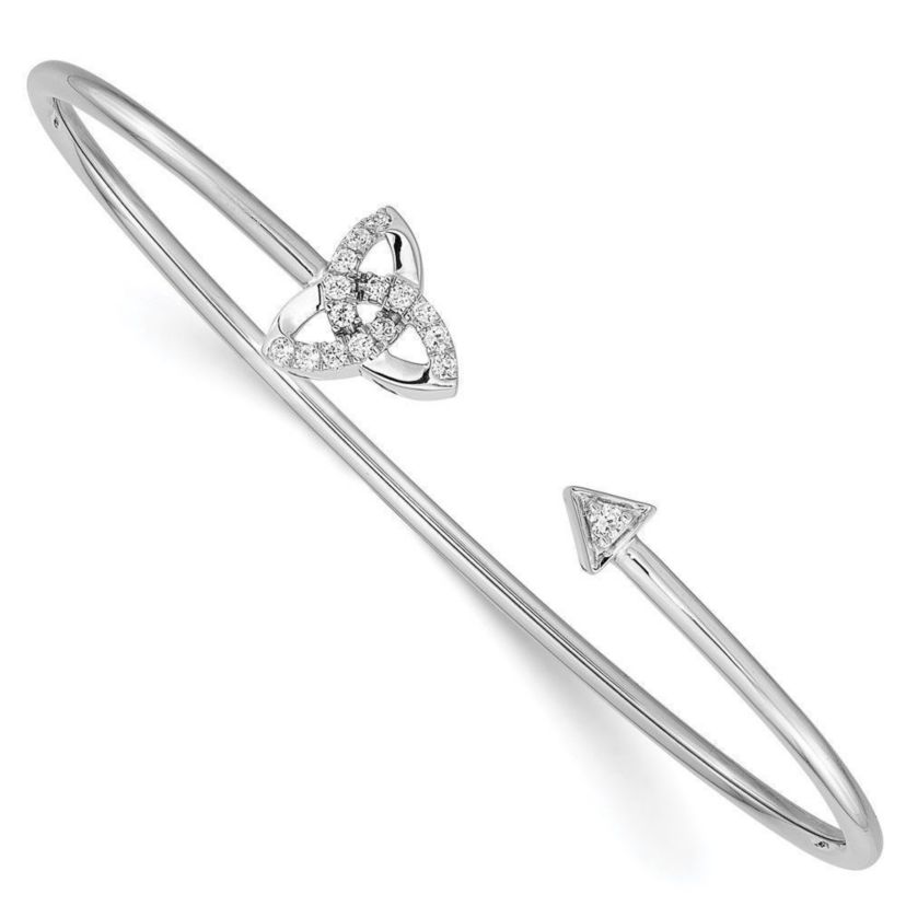 1/5 ct. t.w. Diamond Celtic Knot Cuff Bangle in 14K White Gold