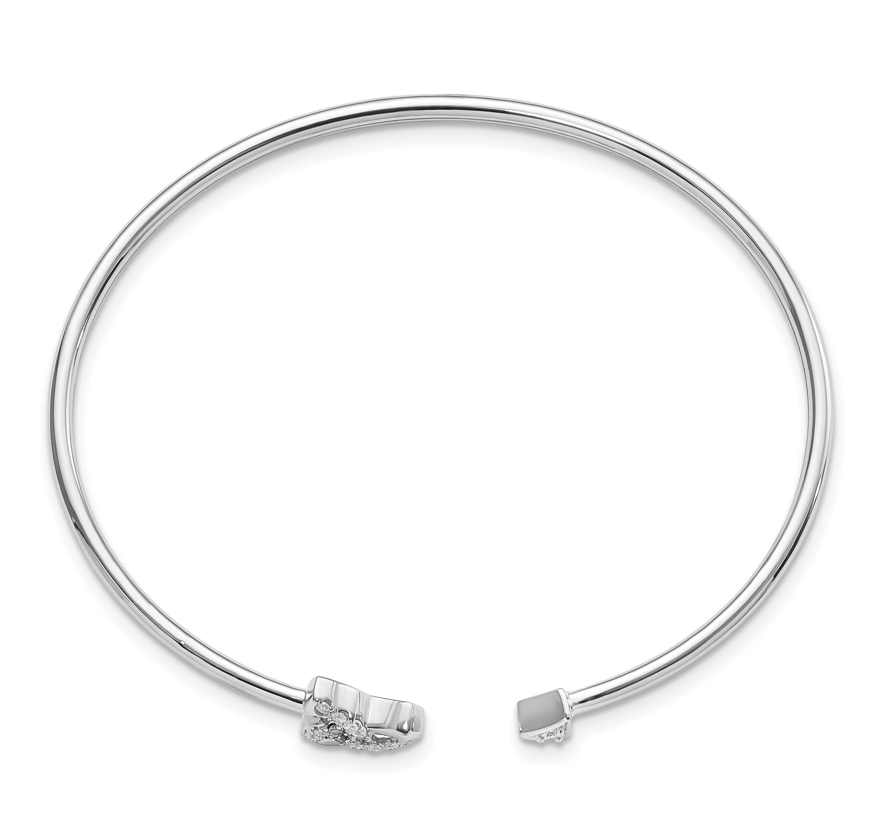 1/5 ct. t.w. Diamond Celtic Knot Cuff Bangle in 14K White Gold
