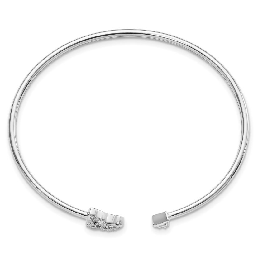 1/5 ct. t.w. Diamond Celtic Knot Cuff Bangle in 14K White Gold