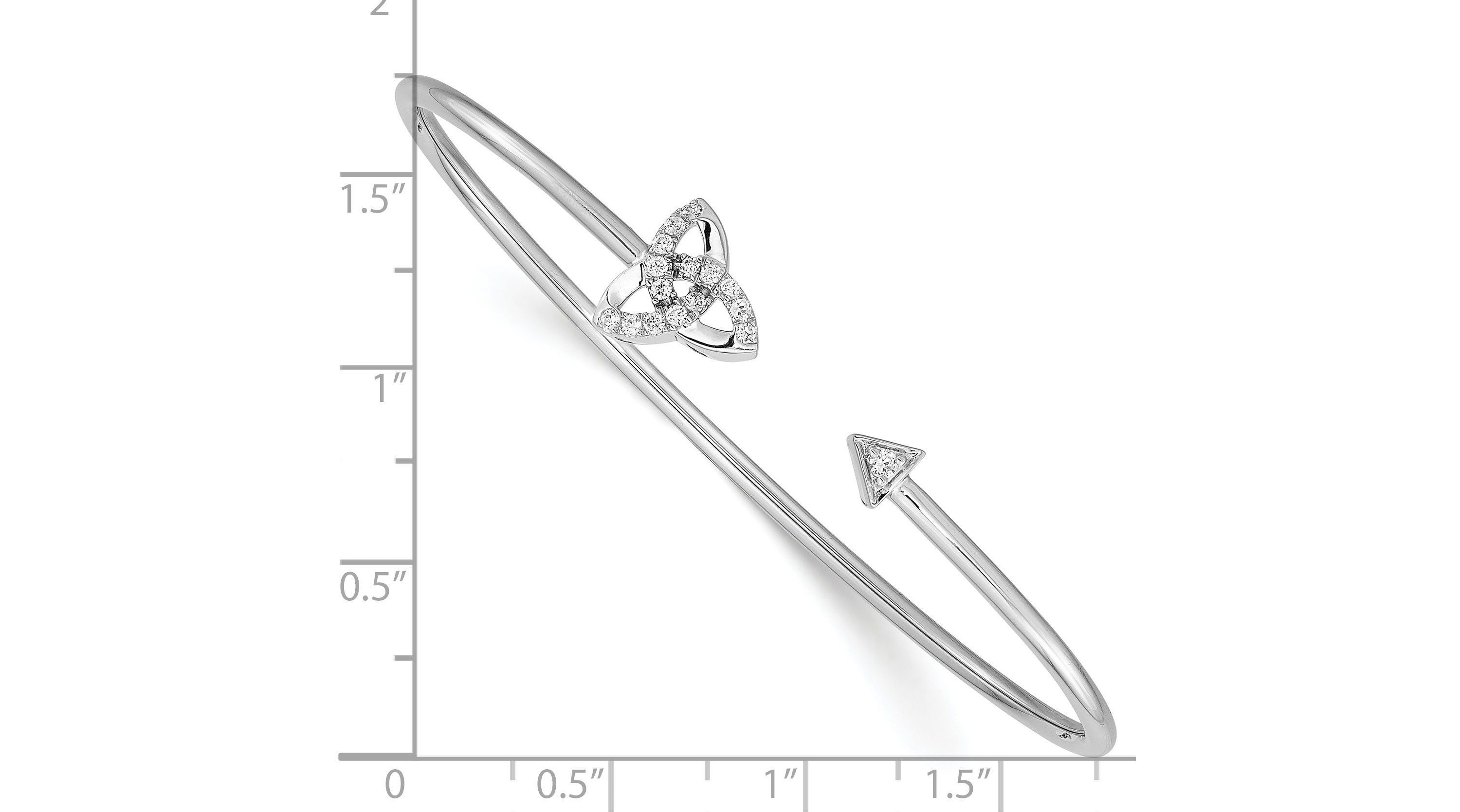 1/5 ct. t.w. Diamond Celtic Knot Cuff Bangle in 14K White Gold