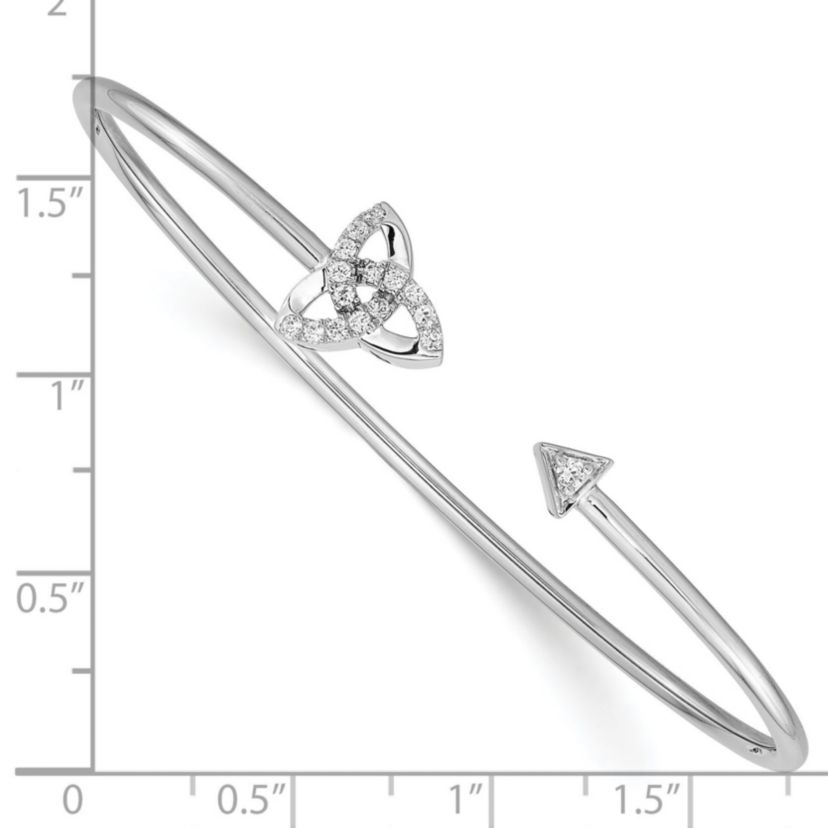 1/5 ct. t.w. Diamond Celtic Knot Cuff Bangle in 14K White Gold