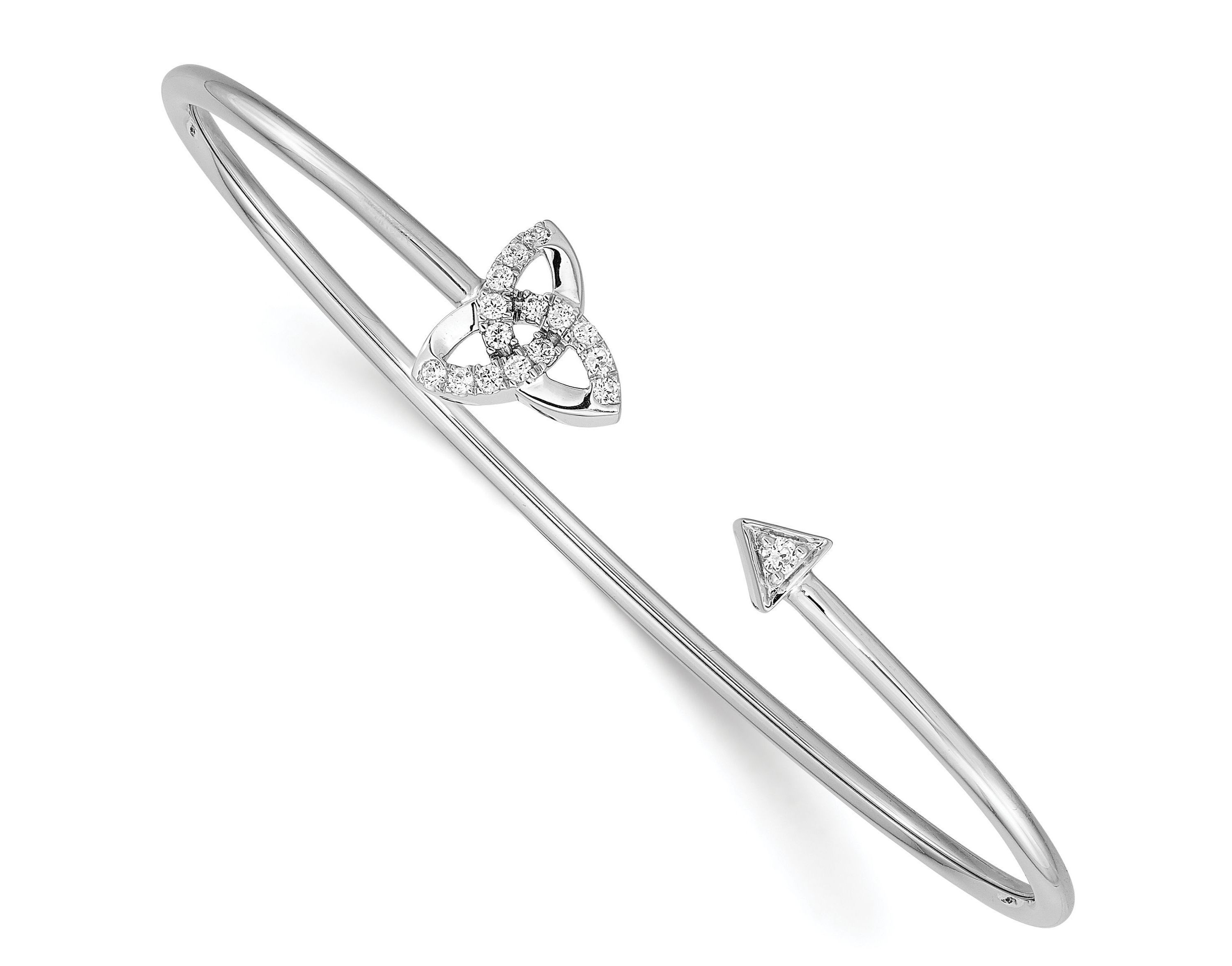 1/5 ct. t.w. Diamond Celtic Knot Cuff Bangle in 14K White Gold