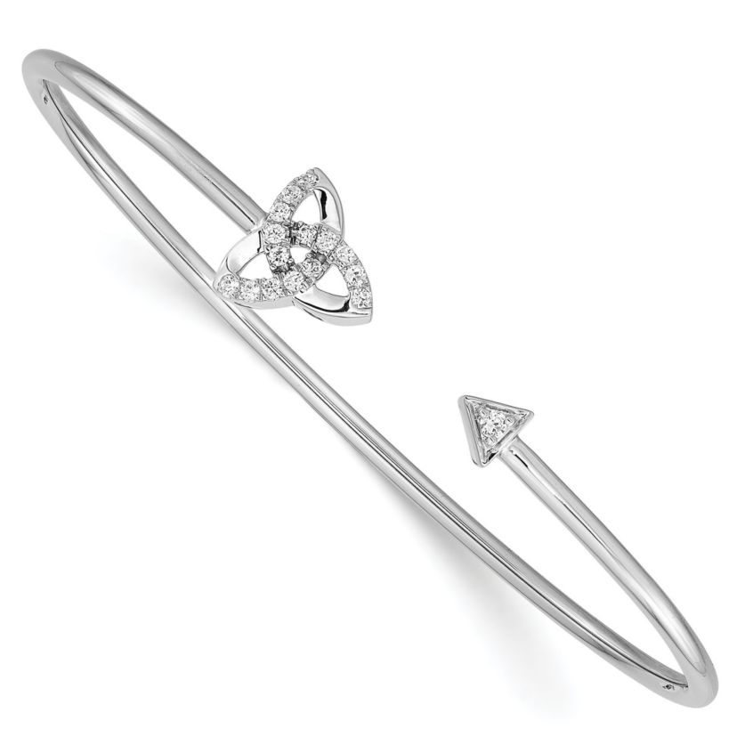1/5 ct. t.w. Diamond Celtic Knot Cuff Bangle in 14K White Gold