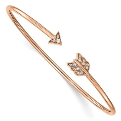 Belk & Co Lab Created 1/10 ct. t.w. Lab Grown Diamond VS/SI+ G+ Arrow Cuff Flexible Bangle in 14K Rose Gold