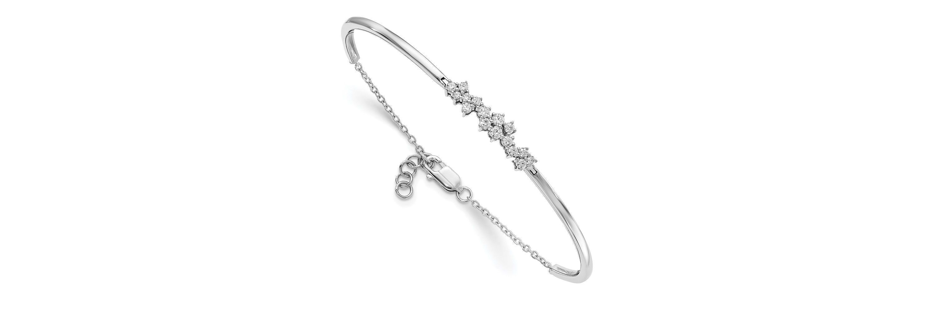 1/2 ct. t.w. Diamond Bangle Bracelet in 14K White Gold