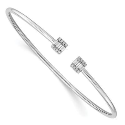 Belk & Co 1/4 ct. t.w. Diamond Cuff Bangle in 14K White Gold