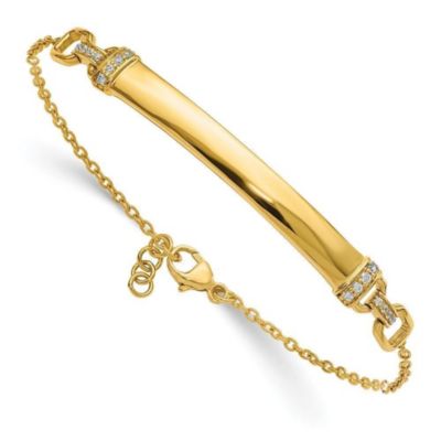 Belk & Co 1/8 ct. t.w. Diamond ID Bracelet in 14K Yellow Gold