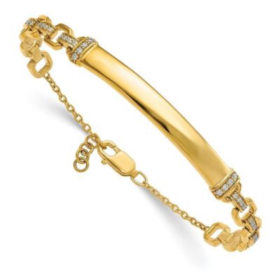 Belk & Co 1/4 ct. t.w. Diamond ID Bracelet in 14K Yellow Gold