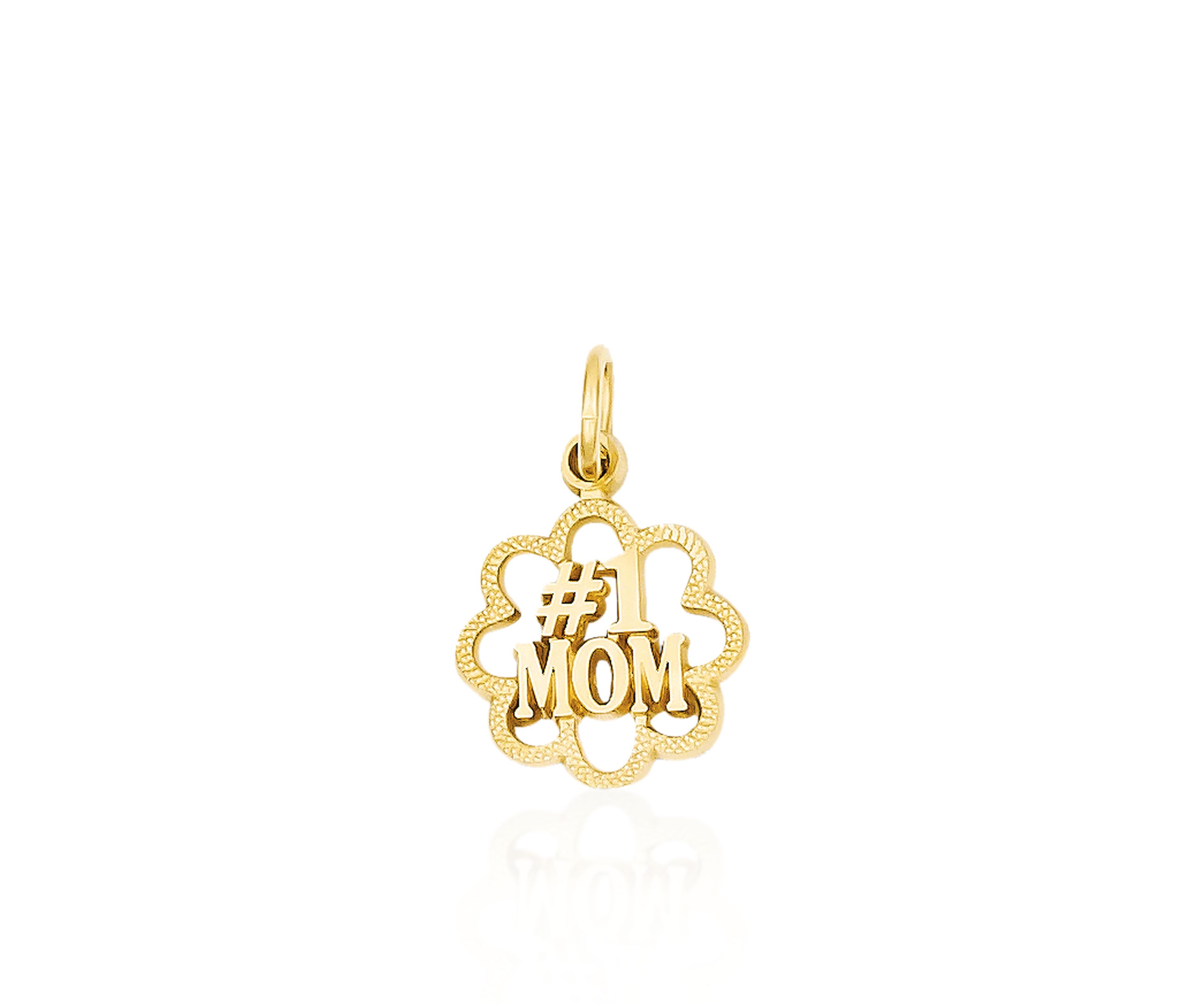 14k Yellow Gold "#1 Mom" Charm