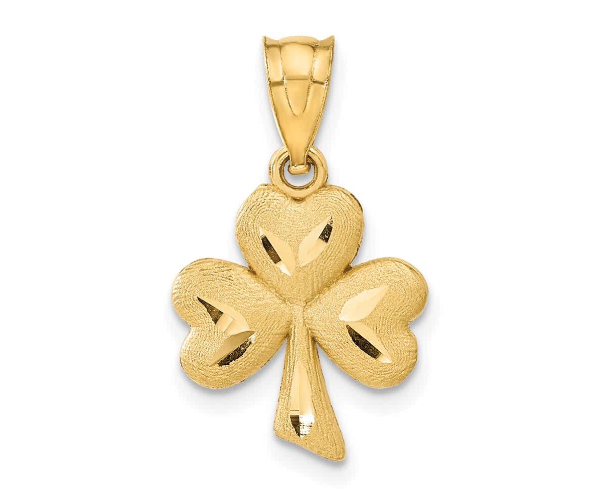 14K Yellow Gold Shamrock Charm