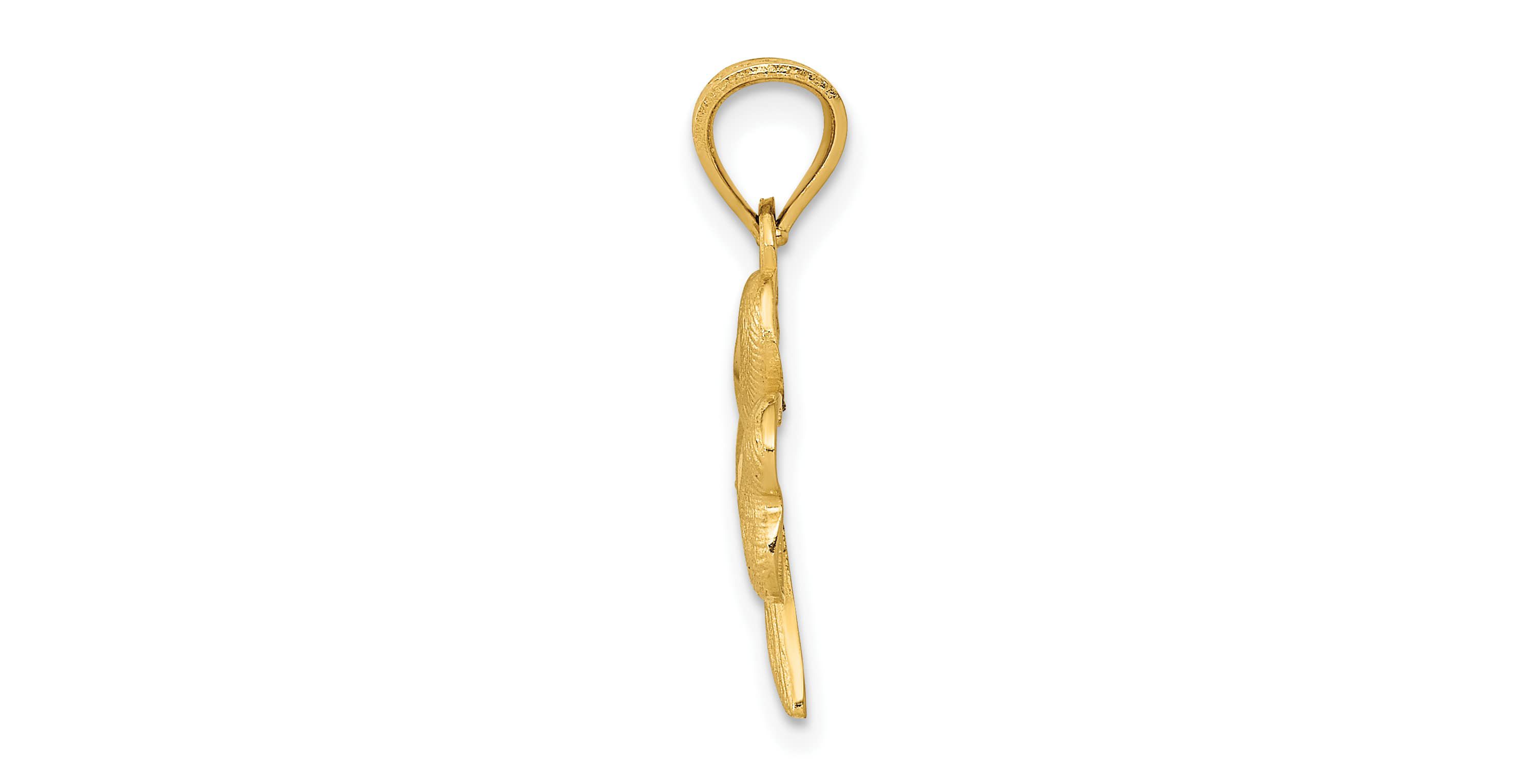 14K Yellow Gold Shamrock Charm