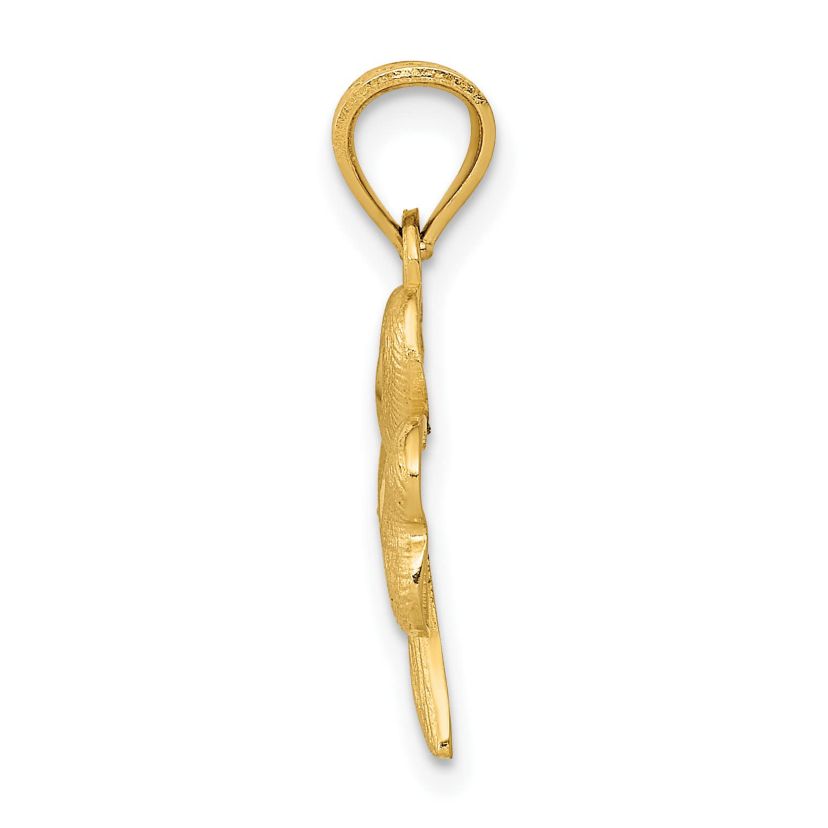 14K Yellow Gold Shamrock Charm