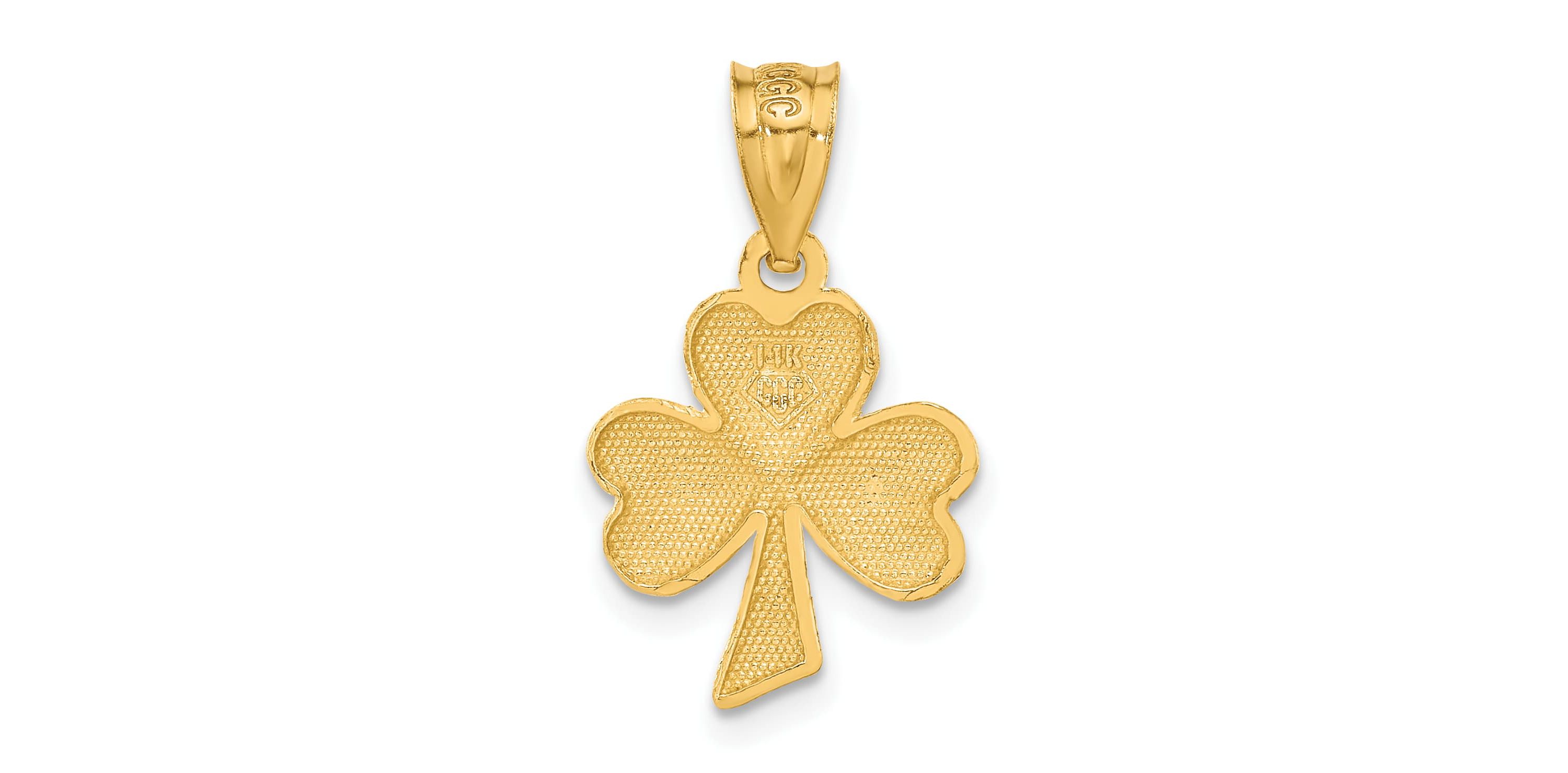 14K Yellow Gold Shamrock Charm