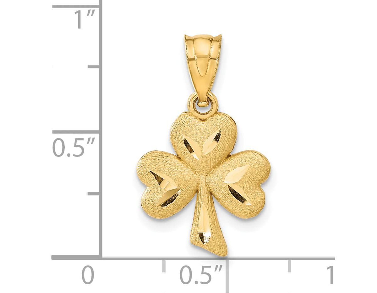 14K Yellow Gold Shamrock Charm