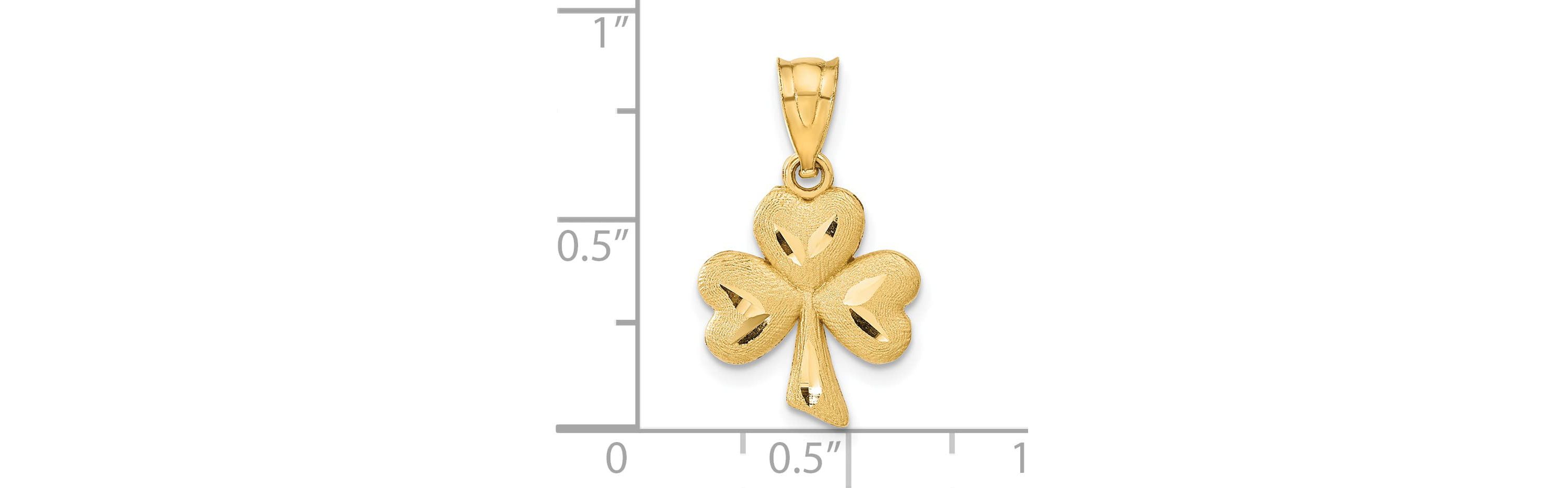 14K Yellow Gold Shamrock Charm
