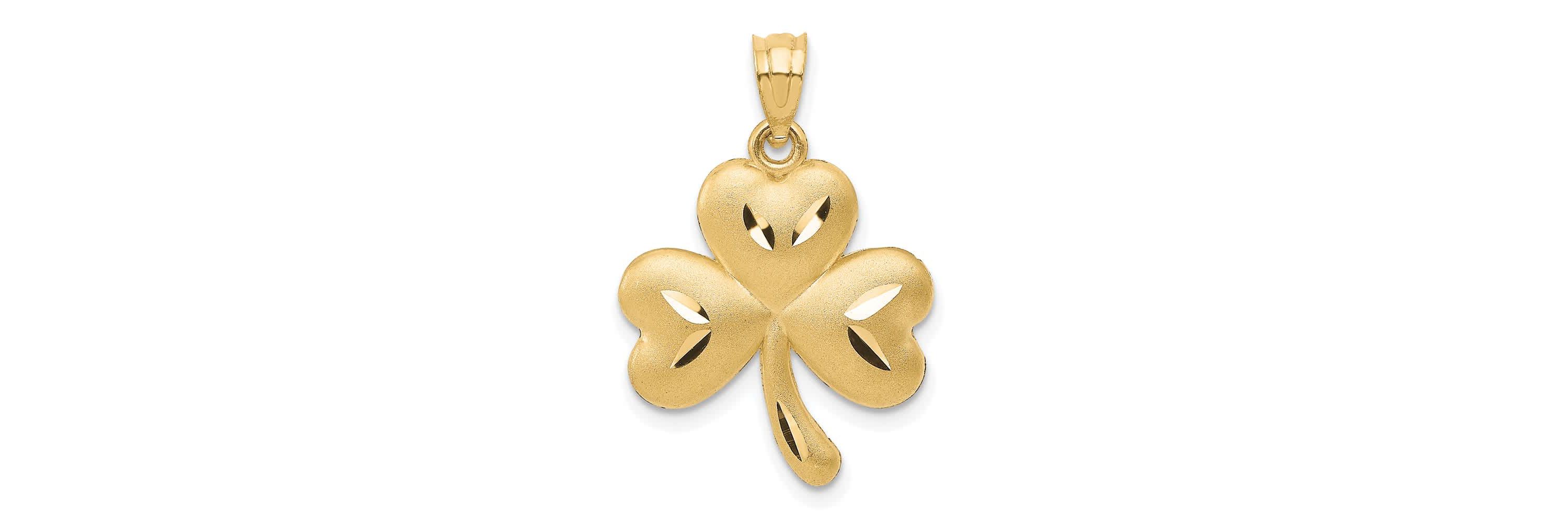 14K Yellow Gold Shamrock Charm