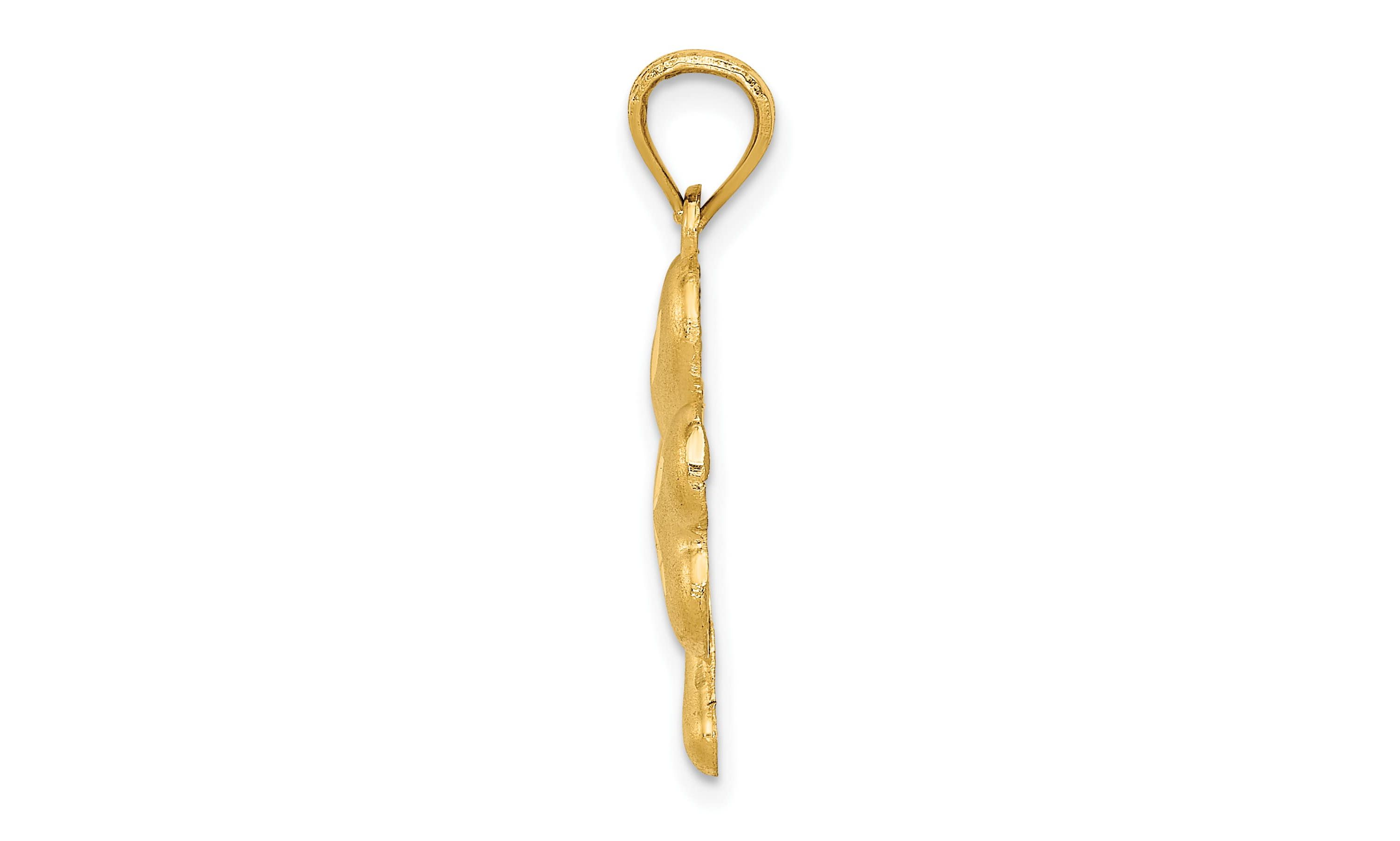 14K Yellow Gold Shamrock Charm