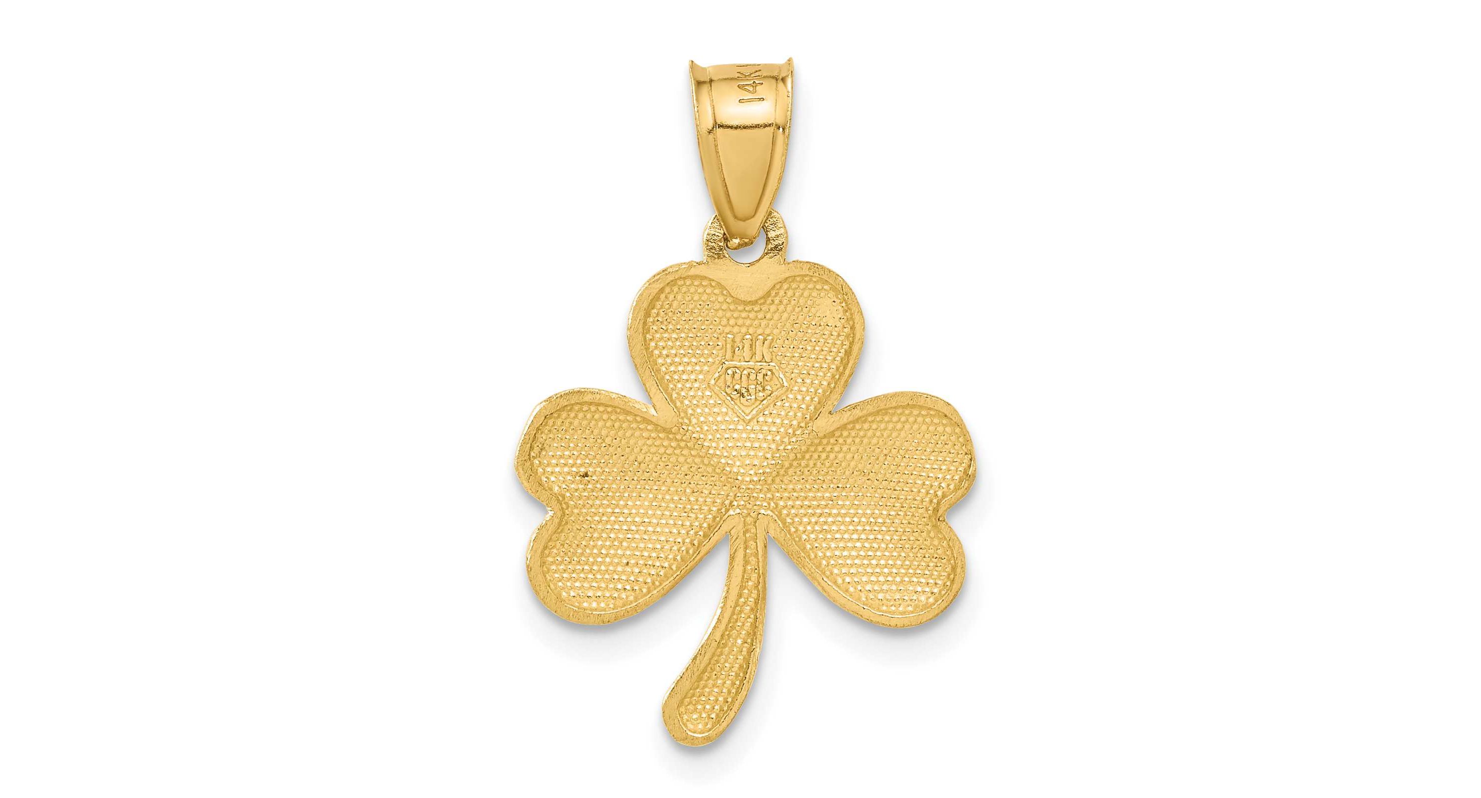 14K Yellow Gold Shamrock Charm