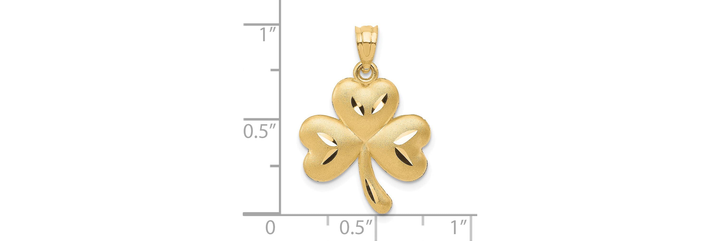14K Yellow Gold Shamrock Charm